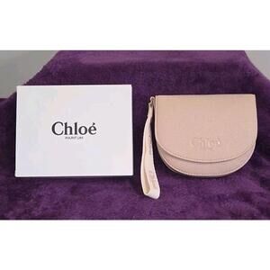 Chloé Parfum Pink Pebbled Wristlet Pouch with Gift Box